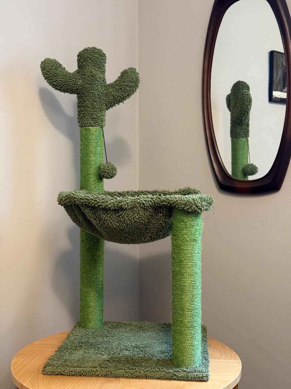 Modern Green Cactus Kitty Cat Bed Scratching Post Home Decor 15.8x36.9" by PAWZ